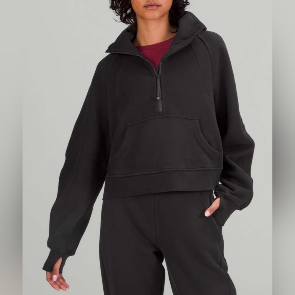 Lululemon Scuba Oversized Funnel Neck Sweatshirt Shirt Black Athleisure Gym XS/S